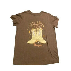 Women’s Brown Cowboy Boots Graphic T-Shirt Western Theme Size S